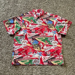 Reyn Spooner St Louis Cardinals Hawaiian Shirt Size XL Red MLB - Pre-owned - Picture 1 of 9