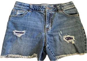 Cat&Jack Short Adjustable Cut Off Distressed Patch Jeans Shorts Girls XL 14/16 - Picture 1 of 16