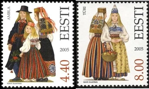 Stamp of ESTONIA 2005 - Estonian Folk costumes – Ambla & Turi (2 stamps) - Picture 1 of 3