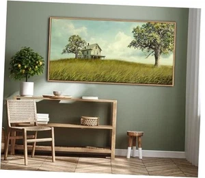 Landscape Canvas Wall Art Green Pictures for Living Room Scenery Bedroom Wall - Picture 1 of 7