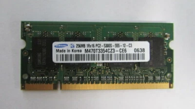 M470T3354CZ3-CE6 SAMSUNG LAPTOP MEMORY 256MB 1Rx16 PC2-5300S-555-12-C3 DDR2 - Image 1 of 4