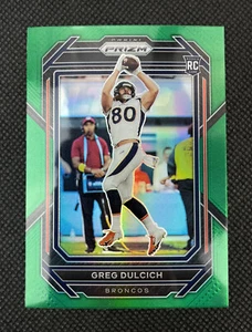 2022 Panini Prizm Football Greg Dulcich Green Prizm #360 Denver Broncos RC - Foto 1 di 2