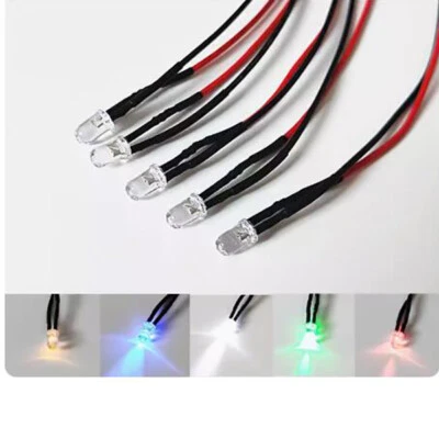 10 Pcs 5mm LED Lamp Pre-Wired 20cm Light Emitting Diodes 3V 6V 12V 36V 110V-380V - Image 1 of 4