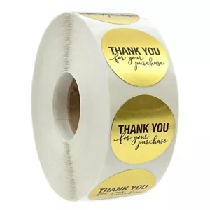 Pegatinas doradas gracias por su pedido compra para bolsas de decoración de sobres de negocios - Imagen 1 de 4