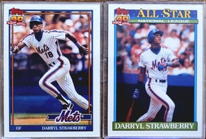 1991 Topps - #200 Darryl Strawberry and #402 All Star MINT