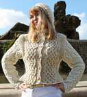 Designer Hand Knitted Wool Jacket With Cables