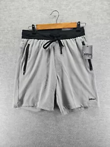 Mitre Athletic Gym Shorts Running Jogging Ultimate Grey Zip Pocket Men Sz S NWT - Picture 1 of 7