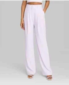 Women’s Wild Fable Pleated Wide Leg Dress Pants Light Violet 10 - Picture 1 of 3