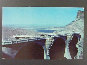 Postal de colección Safford & Globe Arizona Coolidge Dam & Lake Gila River años 50 - Imagen 1 de 2