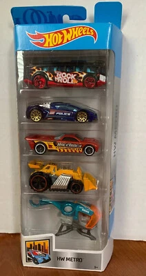 Hot Wheels HW Metro (5 Pack)2018, Mattel,HW High,Zotic,Bedlam,Speed Dozer,Sky Fi - Image 1 of 3
