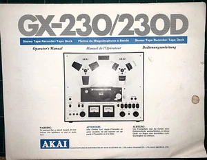 Akai GX-230 / GX-230D Reel to Reel Tape Deck Operators Manual (COPY) - Picture 1 of 3