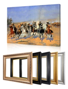 A Dash for the Timber by Frederic Remington Canvas Wall Art with 5 Frame Options - Picture 1 of 43