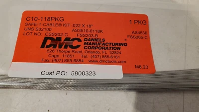 DMC Tools Safe-T-Cable C10-118PKG .022 X 18" 321 S/S Cables & Ferrules 50pcs