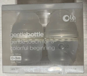 Olababy Gentlebottle, Silicone Baby Bottles - 4Oz, Clear, 2-Pack, 0-3 Months - Picture 1 of 2