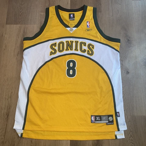 Seattle Sonics Jersey Luke Ridnour Reebok Supersonics Vintage Sewn Mens XL +2 Cover