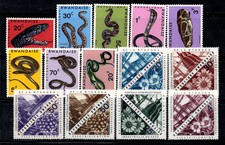 Ruanda 1967 Mi. 201A-214A Nuovo ** 100% Serpenti, Natura