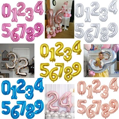 102cm Gigante Lamina Numero Auto Gonfiante Palloncini Compleanno Età Festa Nozze - Immagine 1 di 4
