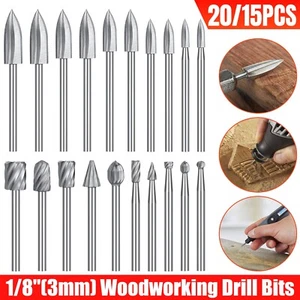 20x Wood Carving Engraving Drill Rotary Burr Bit Rotary Tool for Dremel - Picture 1 of 12