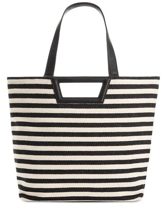 Bolsa tote feminina BCBGeneration listrada preta, bolsa de praia NOVA - Imagem 1 de 4