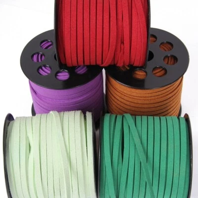 1 Roll 45 Meters 5mm Faux Leather Suede Cord Flat Micro Fiber String Crafts - Image 1 of 4