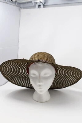 Magid женщин шляпа шириной 5» поля гибкий солнца сплетенный соломы коричневый гибкий курорт круиз - Изображение 1 из 4