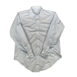 VTG 60s Brooks Brothers Brookscloth Blue Striped Shirt Mens Size 16-4 USA Made - Imagen 1 de 8