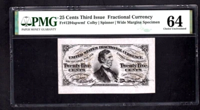 Fr# 1294 spwmf PMG 64 Choice Unc. Wide Margin SPECIMEN Reverse Error - A27 - Image 1 of 2