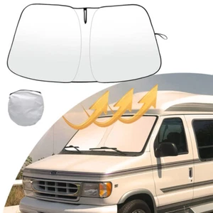 Front Cover Sunshade Visor Heat UV Block Foldable For Ford Econoline 1992-2025 - Picture 1 of 10