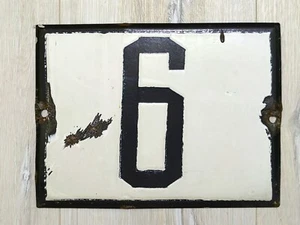 9" * 7" Enameled House Door Gate Number Plate Building Street Number Sign № 6. - Picture 1 of 10