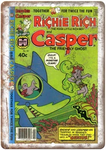 Richie Rich Casper Vintage Comic Art 12" x 9" Reproduction Metal Sign J188 - Picture 1 of 1