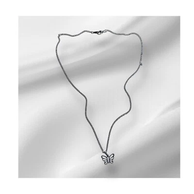 Collar mariposa plateado Foto 1 de 2