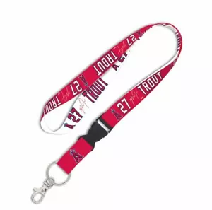 MIKE TROUT #27 LOS ANGELES ANGELS LANYARD DETACHABLE BUCKLE NEW WINCRAFT 🔥 - Picture 1 of 1