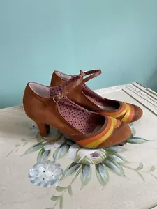 Ladies Retro Style Heels Bettie Page 70s Style Shoes UK Size 3 (US Size 6) - Picture 1 of 6