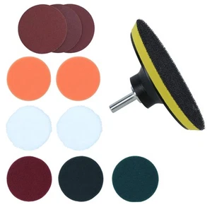 Sanding and Buffing Kit 115mm Pads Polisher M14 Drill Adapter Paint Metal 12pc - Picture 1 of 10