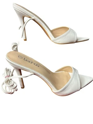 Zapatos Boohoo de ajuste ancho punta puntiaguda apenas hay blancos envolventes talla 7 - nuevos en caja Foto 1 de 4