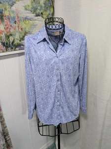 Chicos Größe 1 Damen lila lavendel Ultra Wildleder Knopfleiste Bluse - Bild 1 von 4