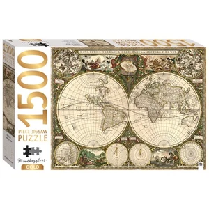 Hinkler Mindbogglers Gold Vintage World Map Jigsaw Puzzle, 1500-Piece - Picture 1 of 8