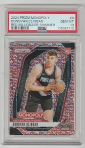 Donovan Clingan 2024-25 Prizm Monopoly RC#6 Red Millionaire Shimmer #/100 PSA 10 - Bild 1 von 2