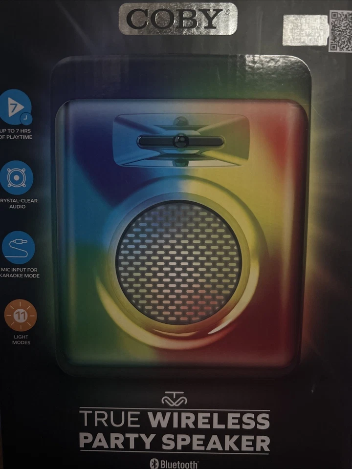 COBY True Wireless Speaker Flash Box with 5 Light Modes Rechargeable Bluetooth - Image 1 of 1