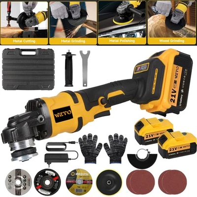 Akku Winkelschleifer 21V Trennschleifer Schleifmaschine Flex Mit 1/2 Batterien  - Bild 1 von 4