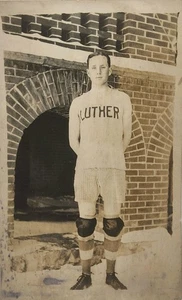 c1911 RPPC - Luther College Basketball Player - Decorah, Iowa ~ #-7778 - Picture 1 of 13