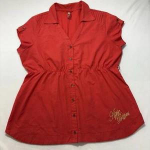 Vintage Apple Bottom Women’s Plus Size 1X Button Down Mini Dress Y2K Collared - Picture 1 of 15