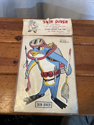 Calcomanía Wallfrin Skin Diver Originales De Colección Años 60 Nuevo de Lote Antiguo Calcomanía Barco o Coche ¡Genial!! Foto 1 de 4