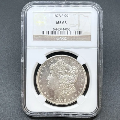 1878-S MORGAN SILVER DOLLAR NGC MS63 11XBA25 - Image 1 of 4