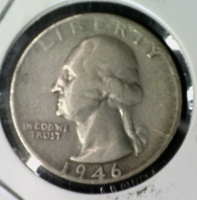 1946 S WASHINGTON 25C SILVER 25 Cent Quarter GOOD GRADE EB#4047 - Image 1 of 4