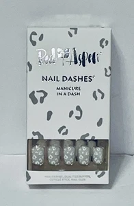 Red Aspen Press On Nails ~ Kat-A-Tat-Tat  ~ Short Square Nail Dashes NEW - Picture 1 of 4