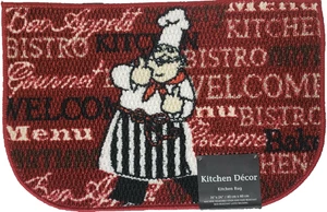 STRUKTURIERTER KÜCHENTEPPICH (rutschfeste Rückseite) (16" x 24") FAT CHEF 2 DAUMEN HOCH, D-Form, KD - Bild 1 von 12