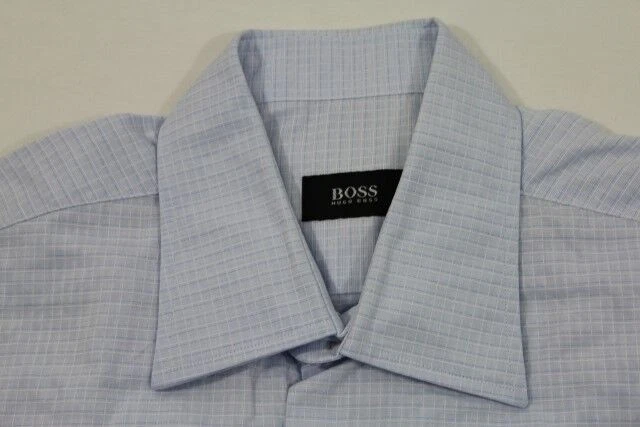 Hugo Boss Camicia A Maniche Lunghe 41 Blu Bianco A Quadri Molto Buona #E7231 - Immagine 1 di 1