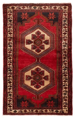 Alfombra oriental tradicional vintage anudada a mano de 4'2" x 6'8" alfombra de lana Foto 1 de 4