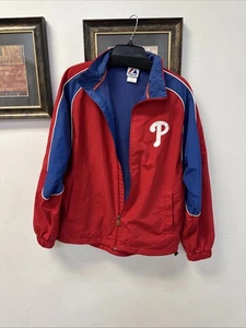 Philadelphia Phillies Jacket Mens Size S Windbreaker Majestic MLB Baseball - Picture 1 of 8